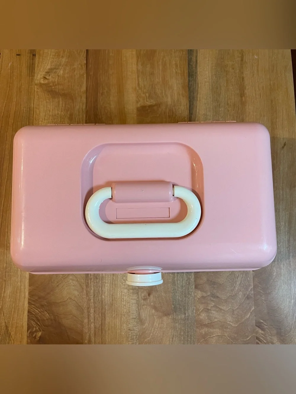 Vintage Caboodles 5626 Pink Makeup Storage Train Case Box USA Mirror Two Tier